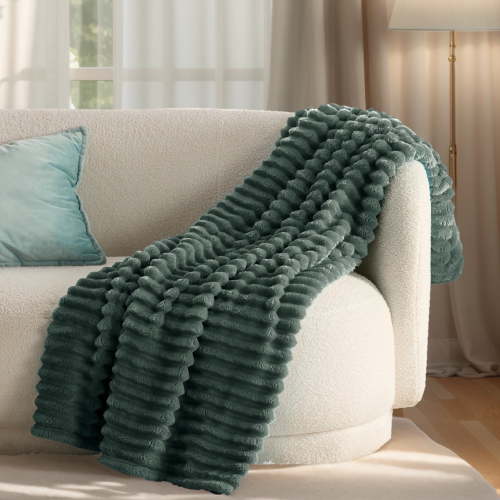 Cozy Comfort Mallard Green Fleece Throw Blanket for Couch - Super Soft Cozy Blankets for Women, Girls, 50x60 inches