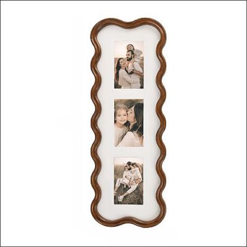 Belle Maison Wavy Wood 3-Opening Collage Frame Wall Decor