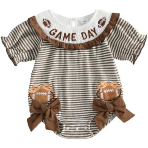 Baby Girl Thanksgiving Outfit Homemade Rolls Smocked Bubble Romper