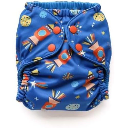 Esembly Cloth Diaper Cover, Blast Off, Size 1 (7-17lbs)