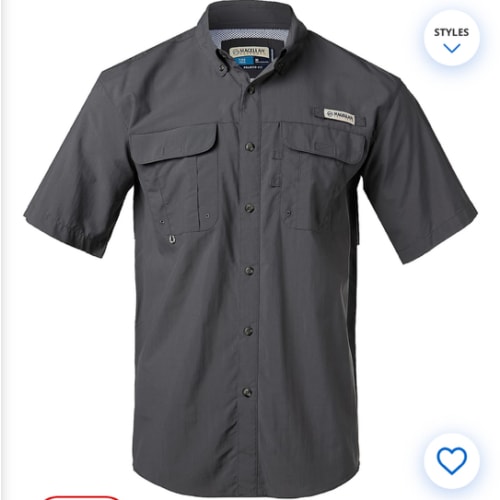 Magellan Outdoors Men's Laguna Madre Solid Short Sleeve Fishing Shirt | Academy