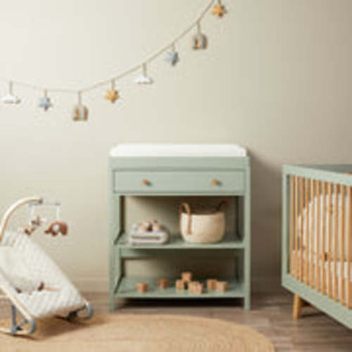 Sage Green Baby Changing Table with Removable Top | Mocka