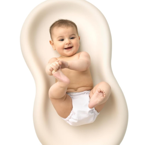 Keekaroo Peanut Changer Baby Vanilla– The Original Made in USA Easy-to-Clean Changing pad and The only Shell Over Foam, Fully Water Repellant