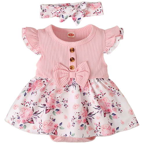 LAPAKIDS Infant Toddler Baby Girls Sleeveless Floral Party Swing Dress 3-6 Months