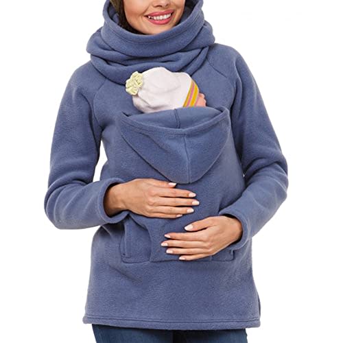 amropi Women's Kangaroo Sweatshirt for Mom and Baby Carrier Maternity Coat Fleece Jacket