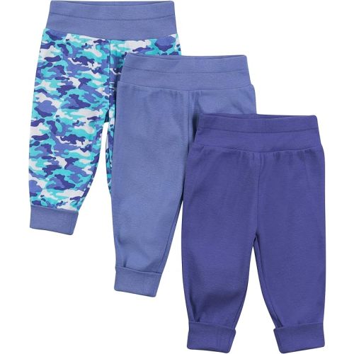 Hanes unisex-baby Hanes Baby Pants, Flexy Soft Knit Pull-on Sweatpants, Stretch Joggers for Babies & Toddlers, 3-pack