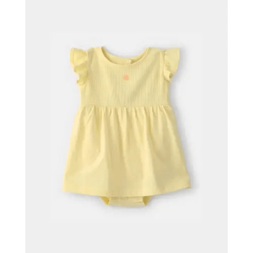 Baby Girl Sunshine Short-Sleeve Bodysuit Dress - Yellow | Carter's