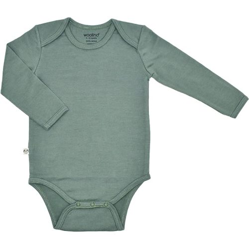 Woolino 100% Superfine Merino Wool Baby Bodysuit - Long Sleeve Bodysuit for Boy and Girl - Tagless Neck Bodysuit for Unisex