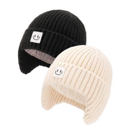FURTALK Baby Beanie Toddler Winter Warm Hat Infant Soft Fleece Lined with Earflap Cute Knit Kids Caps