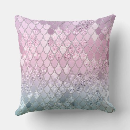 Mermaid Glitter Scales #2 Throw Pillow | Zazzle