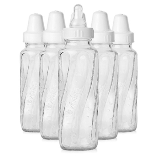 Evenflo Feeding Classic Glass Bottle, Twist Bottles, 8 Oz, 1-Pack of 6 Bottles
