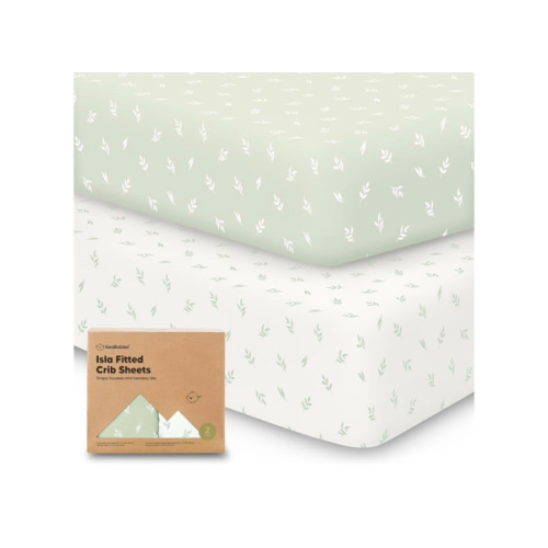 KeaBabies 2-Pack Baby Crib Sheets - 52x28 Viscose Derived from Bamboo Toddler Bed Sheets Neutral, Fitted Crib Mattress Cover for Standard Baby Bedding, Soft & Cozy (Jolly Rainbow)