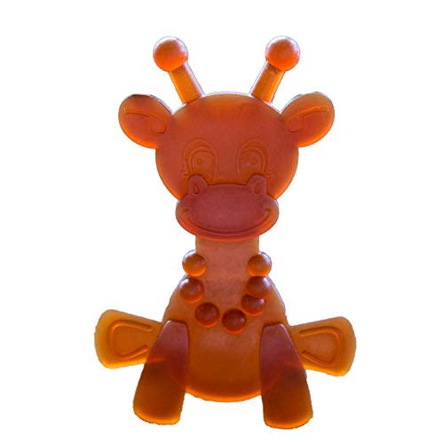 Amber Teething Toy – Little Bamber is a Natural Amber and Rubber Giraffe Teething Toy for Natural Teething Comfort – Comforting Texture Teething Toy for Sore Gums – Teething Necklace Alternative
