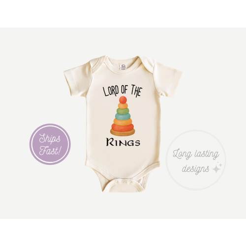 Lord of the Stacking Rings Tolkien Baby Onesie | Nerdy Baby Shower Gift