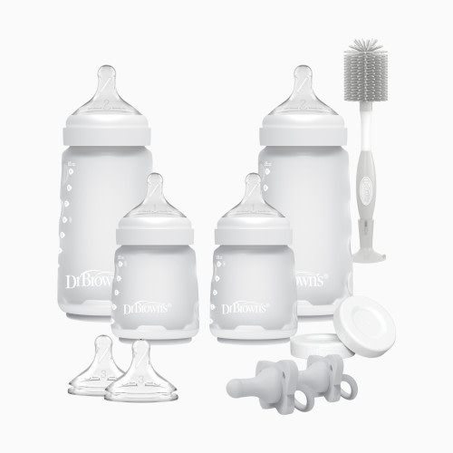 Dr. Brown's Options+ Wide-Neck Silicone Baby Bottle Set - White