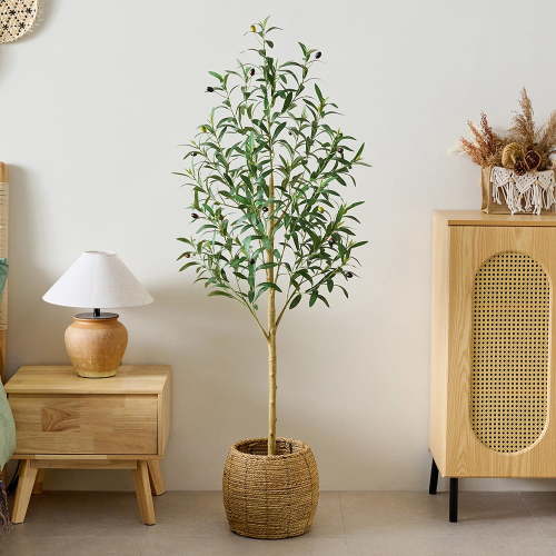 DR.Planzen, Artificial Olive Tree, 5 ft Tall, Faux Indoor Floor Plant