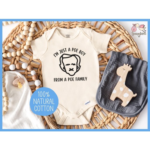 Edgar Allan Poe Onesie®, Just a Poe Boy Infant Bodysuit, Funny Baby Bookworm Onesie, Bohemian Kids Shirt, Poe Romper, Cotton Baby Clothes