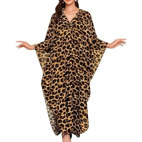 Rossopesca Kaftan Dresses for Women V-Neck Plus Size Batwing Sleeves Moo Moos Beach Cover Ups Long Caftan Dress