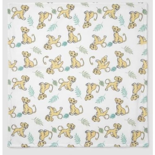 Lion King Blanket | Lion King Throw Blanket | Simba Baby Blankets | Lions Kings Newborn Blankets | Simba Soft Plush Fleece Bedding | 30" x 40" | White/Yellow/Blue | Officially Licensed