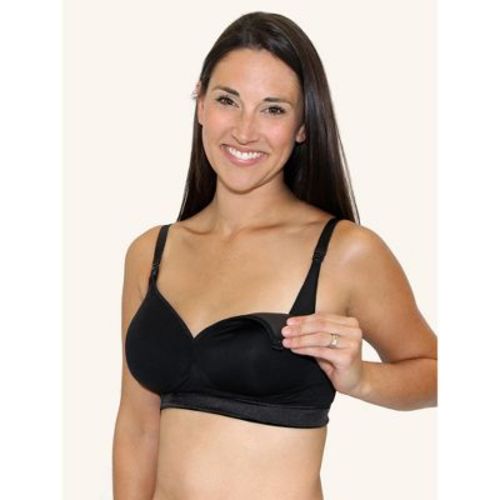 Loving Moments by Leading Lady Women's Wireless Lightly Padded Maternity to Nursing Bra (L3012) Jet Black M