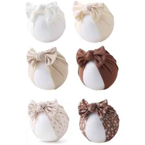 Baby Girls Hair Bow Knot Turban Hat Newborn Hospital Hats Infant Toddler Head Wrap Beanie Cap