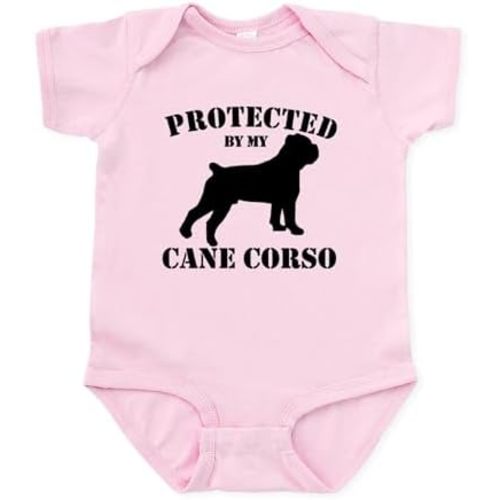 CafePress Protected by My Cane Corso Infant Bodysuit Cute Infant Bodysuit Baby Romper