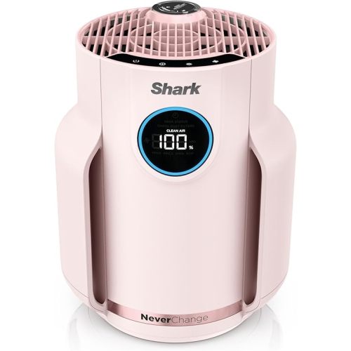 Shark Air Purifier for Home, NeverChange Compact Pro, for Bedroom, Nursery, Home Office, Dorm, HEPA-Exceeding Filter, Captures Pollutants, Pet Dander, Dust, Odor, Smoke, and More, HP072, Dove