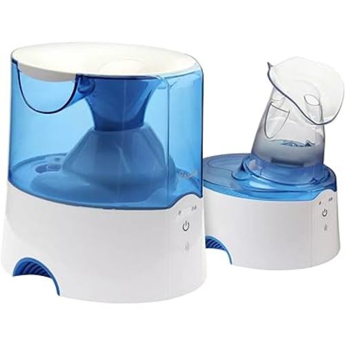 Crane EE-5202 Inhaler & Warm Mist Humidifier, 0.5 Gallon, Blue & White