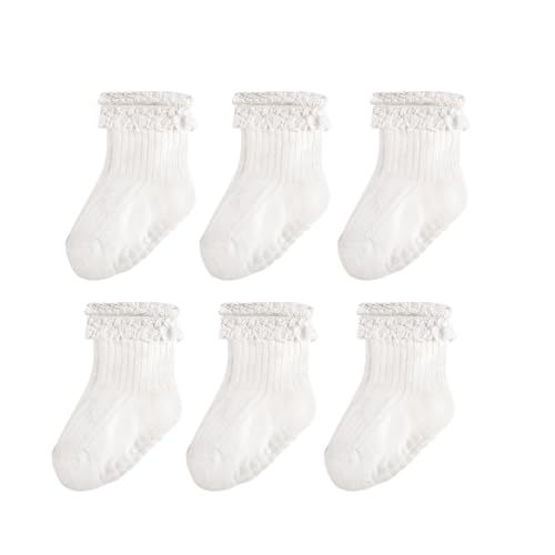 Baby Girl Ruffle Socks Non Slip Grip Socks Toddler Girls Cute Cotton Frilly Ankle Grippy Sock Newborn Infant Kids