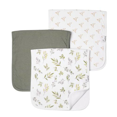 Copper Pearl Baby Burp Cloth Large 21''X10'' Size Premium Absorbent Triple Layer 3 Pack Gift Set"Haven" (H3-SLQ3-J9SE)