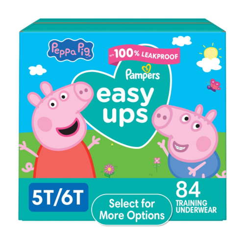 Pampers Easy Ups Peppa Potty Training Pants Girls Size 5T-6T, 84 Count (Select for More Options)