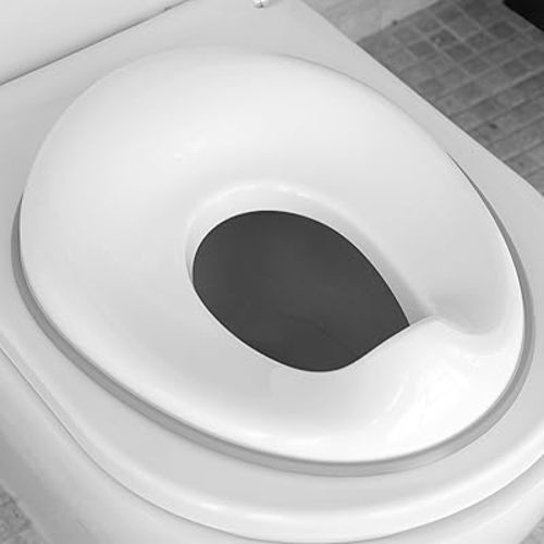 Jool Baby Potty Training Seat for Boys and Girls, Fits Round & Oval Toilets, Non-Slip with Splash Guard, Includes Free Storage Hook (Gray)
