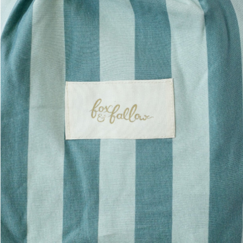 Sage Stripe Organic Fitted Cot Sheet