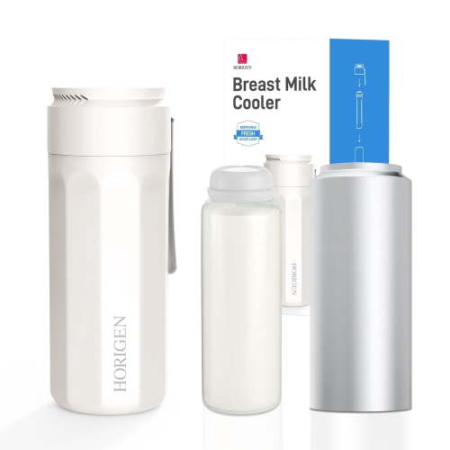 Horigen Portable Breast Milk Cooler Cup,11oz Compact Insulated Container, Keeps Milk Fresh up to 12 Hours, Travel & Work Friendly for Moms