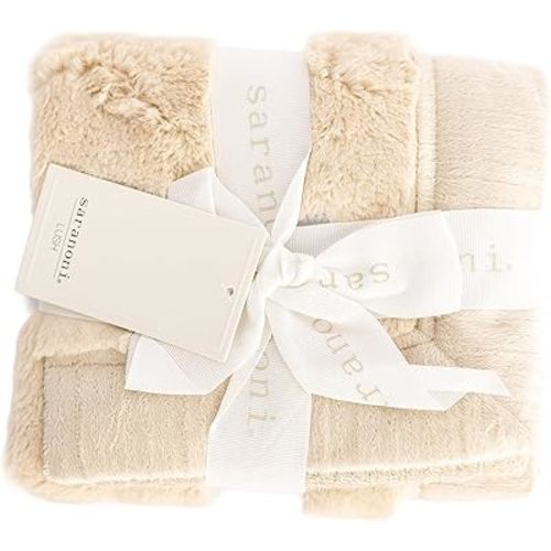 SARANONI Luxury Security Blankets for Babies | Ultra-Soft Lush and Boutique Quality Baby Blanket | Ivory, Mini - 15" x 20"