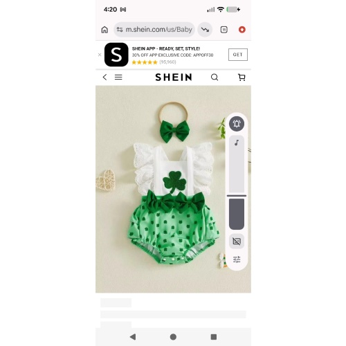 Baby Girl St. Patrick's Day Outfit Shamrock Embroidery Flutter Sleeve Romper With Bow Headband Lucky Clover Summer Clothing | SHEIN USA