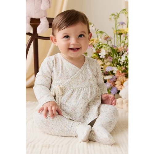 Organic Cotton Petal Wrap Top-Cottage Garden