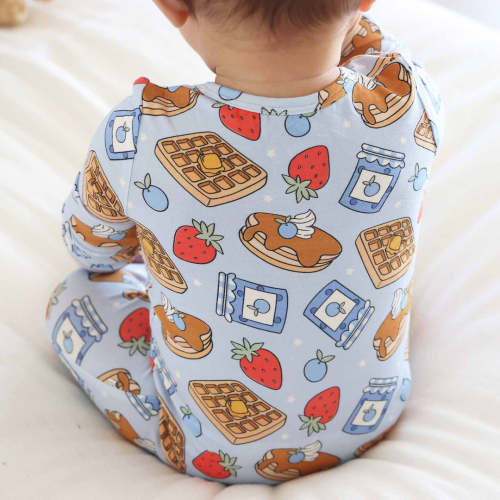 Sweet Stacks Zipper Footie | Blue