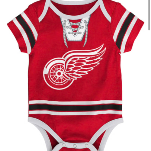Detroit Detroit Red Wings Red Baby Hockey Pro Blank Design One Piece - 133416300