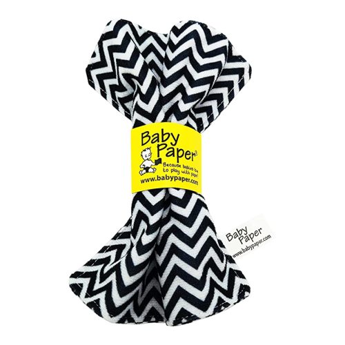 Original Baby Paper - Crinkle Teether and Sensory Toy for Babies and Infants | Black and White Zig Zag | Non-Toxic, Washable | Great for Baby Showers