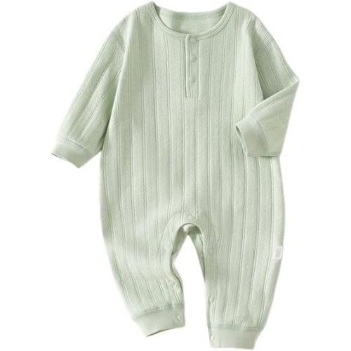 Unisex Newborn Baby Jumpsuit Pure Cotton Long Sleeve Baby Outfit Soft Comfortable Baby Clothes for Boys and Girls