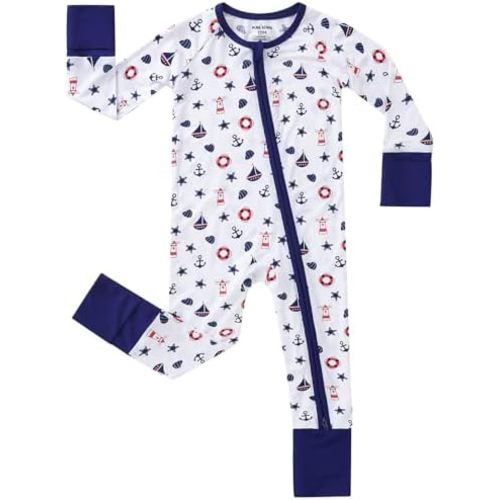 pureborn Baby Infant Boys Girls Zipper Sleeper Snug Fit Viscose from Bamboo Pajamas 0-24 Months