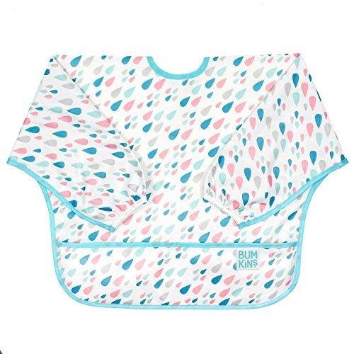 Bumkins Waterproof Sleeved Bib, Raindrop (6-24 Months)