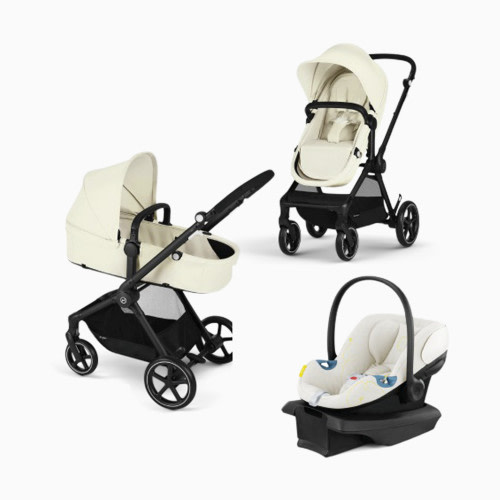 Cybex EOS 5-in-1 Travel System Stroller + Lightweight Aton G Infant Car Seat - Seashell Beige