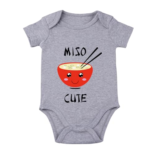 listery Funny Baby Clothes Miso Cute Bodysuit Miso Cute Infant Baby Anime Newborn Unisex Romper