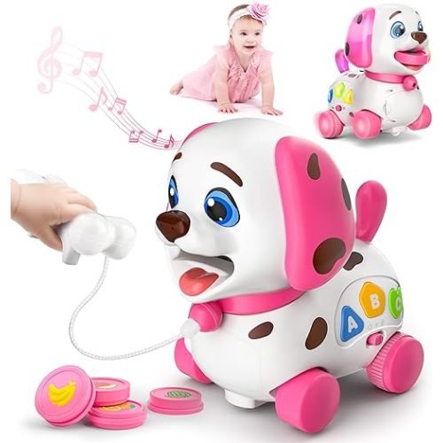 Musical Toys for 1 Year Old Girl Gifts, Bilingual Baby Toys 6-12-18 Months, First 1st Birthday Girl Gifts, Learning Educational Toddlers Puppy for 1 Year Old Present