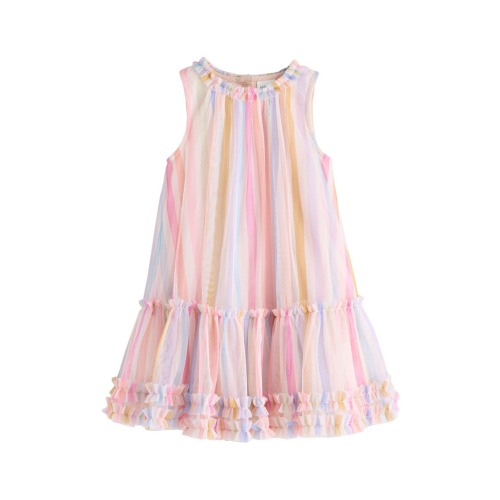 Kids' Mesh Rainbow Stripe Dress, 18-24M