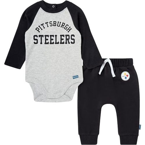 Gerber Baby NFL Onesie Bodysuit and Jogger Set, Steelers, 6-9 Months