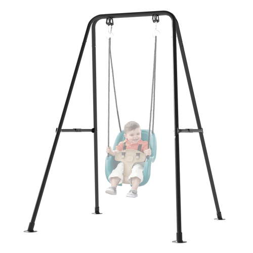 G TALECO GEAR Foldable Swing Stand for Kids, Toddler Swing Sets for Backyard, Outdoor Metal Swing Frame for Baby Swings, Black