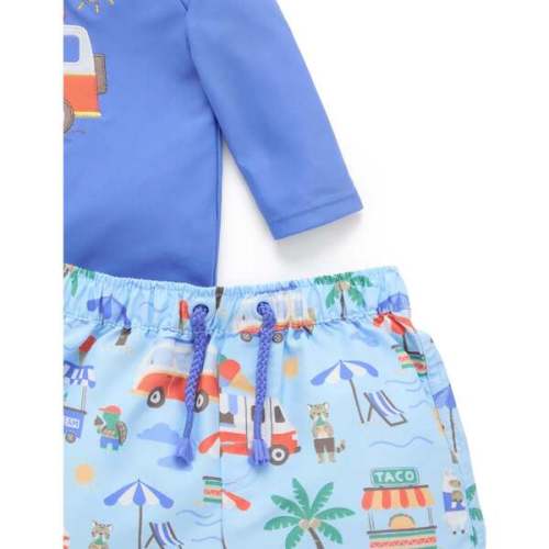 Board Short & Rash Guard Swim Set Cancun Print - Purebaby | Maisonette